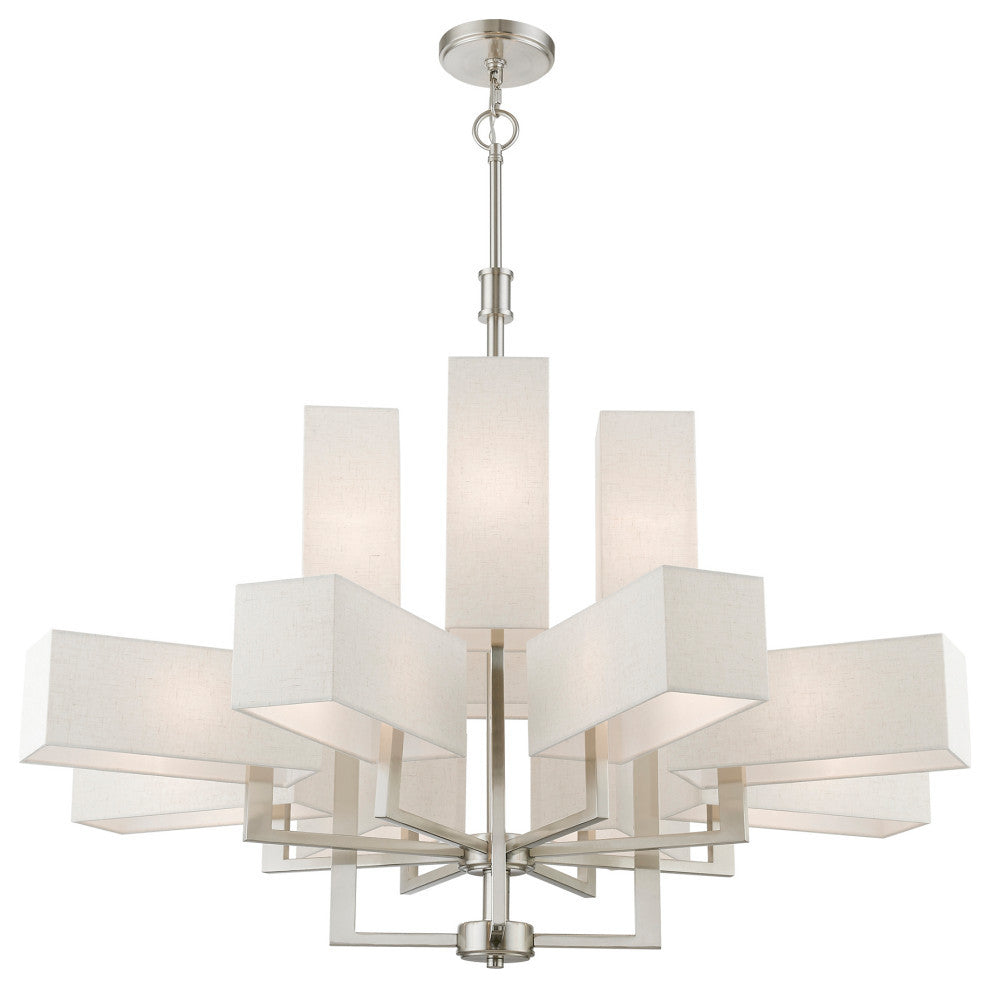 Rubix 12 Light Brushed Nickel Extra Large Foyer Chandelier