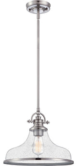 Quoizel GRTS2814BN One Light Pendant, Brushed Nickel Finish