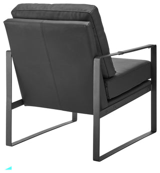 Bettina Lounge Chair, Black Leatherette With Matte Black Frame