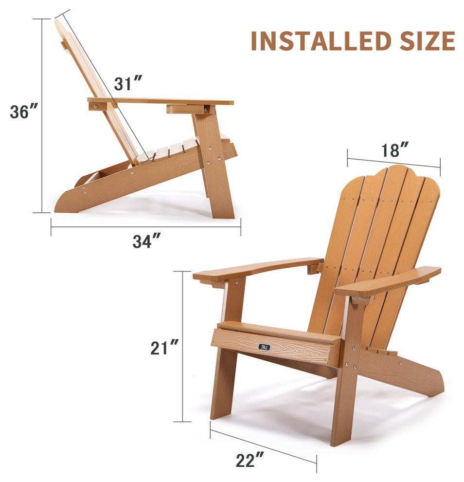 Outdoor Furniture Plastic Wood Adirondack Chair With Cup Holder