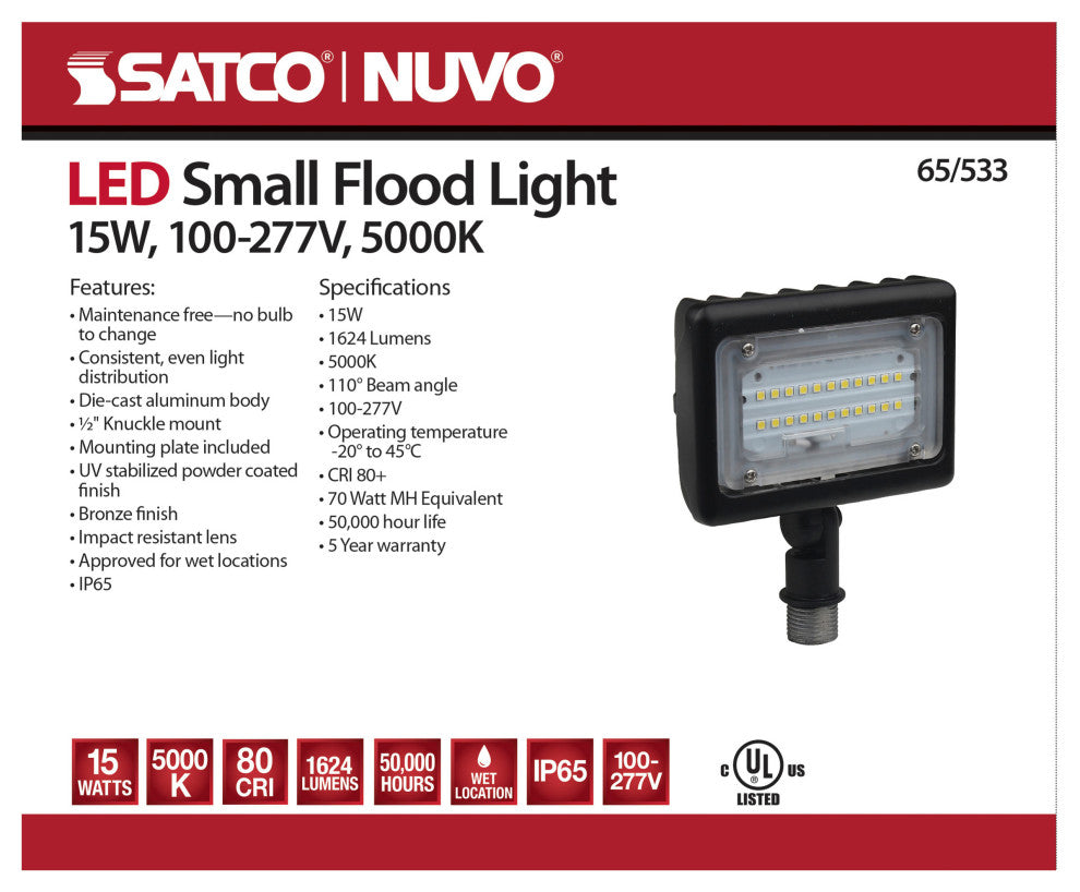 Nuvo 15W LED Small Flood