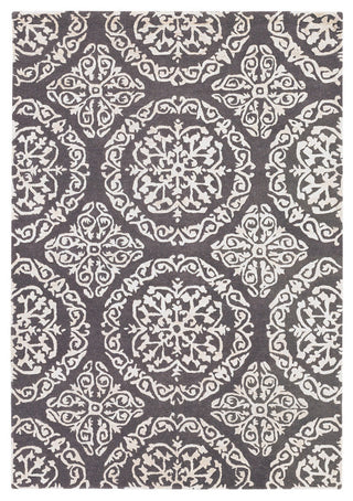 Satara Contemporary Area Rug, Gray and Ivory, 5'x7'6" Rectangle
