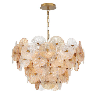 Sue-Anne 12-Light Chandelier, Plated Brass