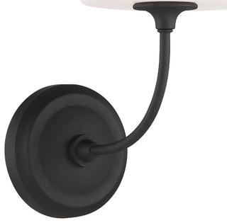 Libby Langdon for Crystorama Sylvan 1 Light Black Forged Wall Mount