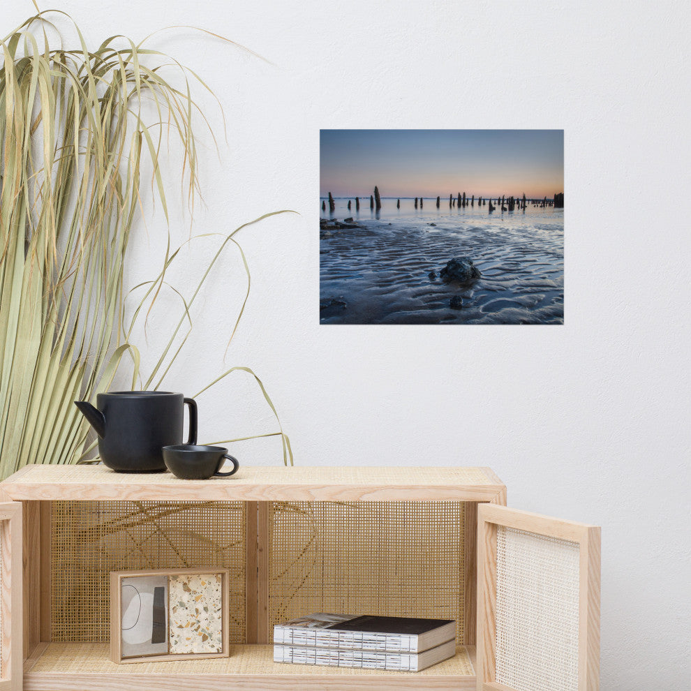 Low Tide At Battery Landscape Photo, Beach Unframed Wall Art Print, 16" X 20"