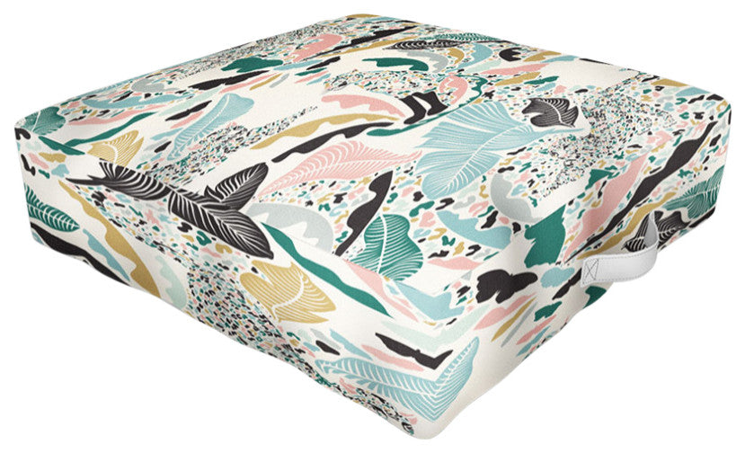 Evamatise Surreal Wilderness Colorful Jungle Outdoor Floor Cushion