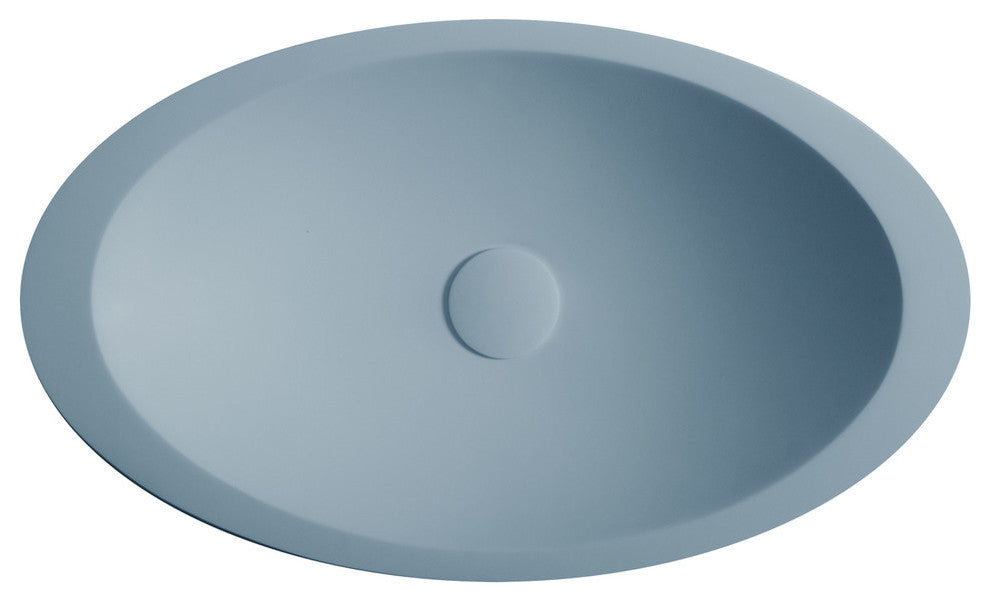 ADM Elipsed Countertop Sink, White, 24", Matte White