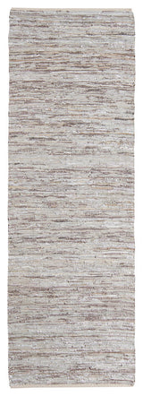 Jazz Contemporary Area Rug, Silver and Tan, 2'6x7'6 Runner