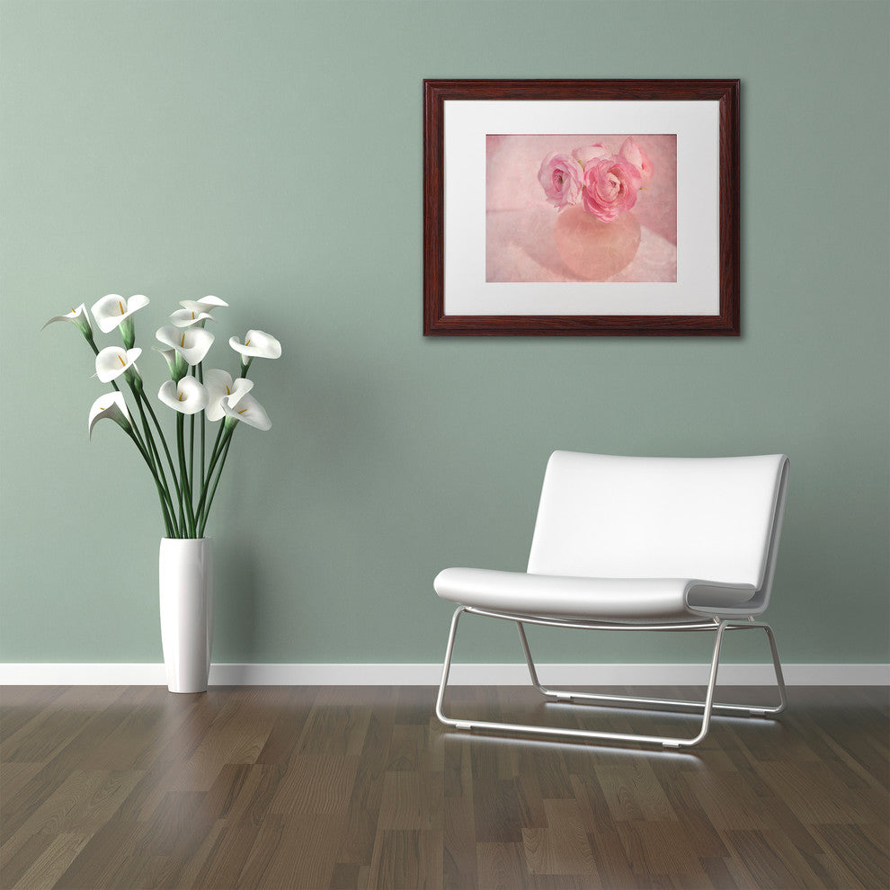 Cora Niele 'Pink Ranunculus Bouquet' Matted Framed Art