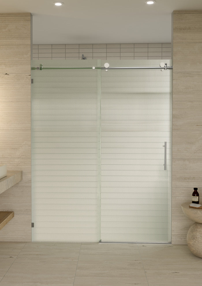 Galaxy 60"x78" Frameless Glass Sliding Shower Doors, Polished Chrome, Right