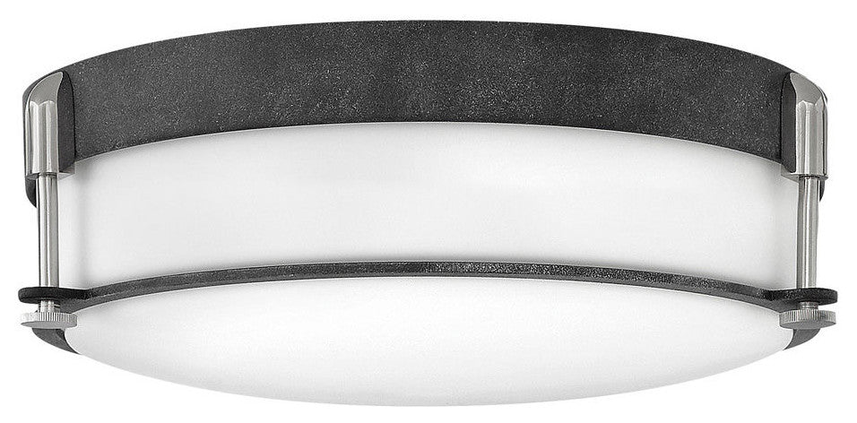 Hinkley Colbin Medium Flush Mount, Aged Zinc