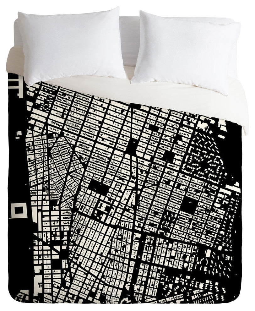 Deny Designs CityFabric Inc NYC Black Duvet Cover - Lightweight