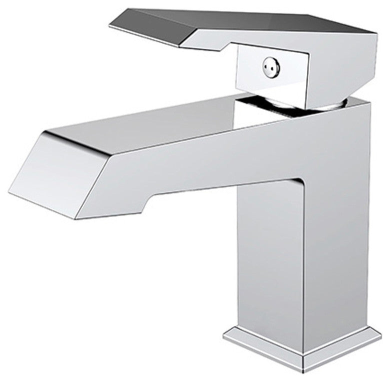 Labaro Brass Single Hole Bathroom Faucet, Chrome