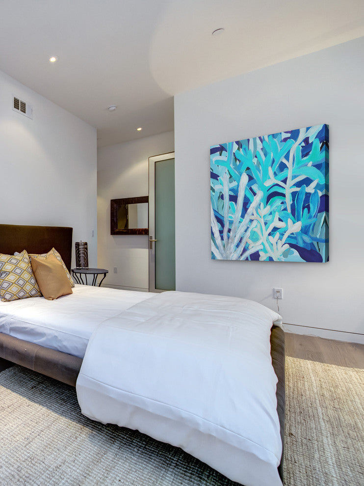 "Among the Coral" Painting Print on Wrapped Canvas, 24"x24"