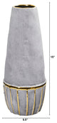 15" Regal Stone Decorative Vase With Gold Accents