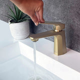 STYLISH Single Handle Bathroom Faucet - Brushed Gold