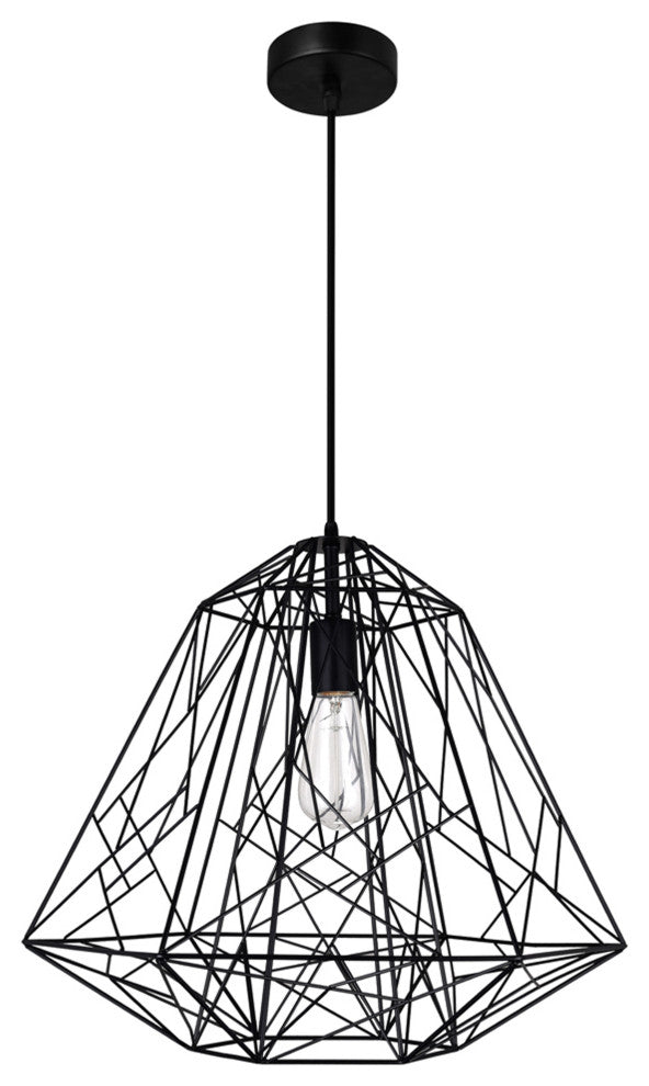 Bagheera 1 Light Down Pendant With Black Finish