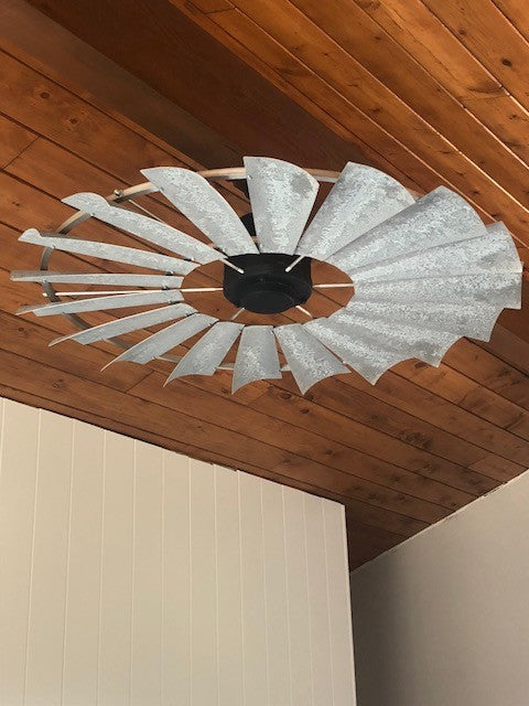 Windmill Ceiling Fan, 52", Tarnished Tin