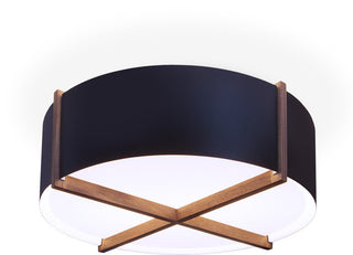 Plura 24 Pendant, Walnut, Matte Black With Matte White Interior, Gu-24 Socket