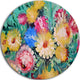 Digital Flowers Art, Floral Round Wall Art, 23"