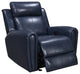 Bowery Hill Modern Geuine Leather & Hardwood Recliner Chair in Blue
