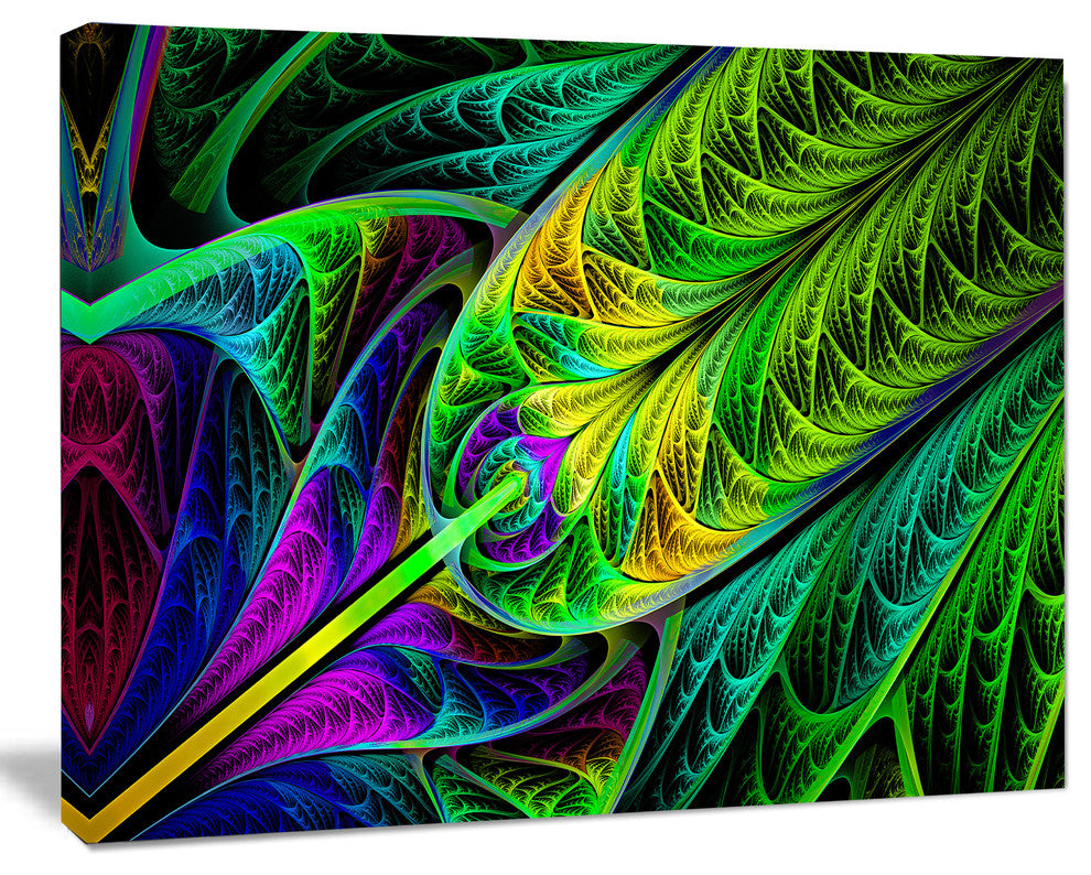Green Stained Glass Texture, Oversized Abstract Canvas Art Print, 60x40