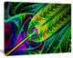 Green Stained Glass Texture, Oversized Abstract Canvas Art Print, 60x40
