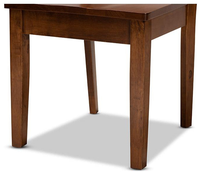 Walnut Brown Finished Wood 2-Piece Dining Chair Set