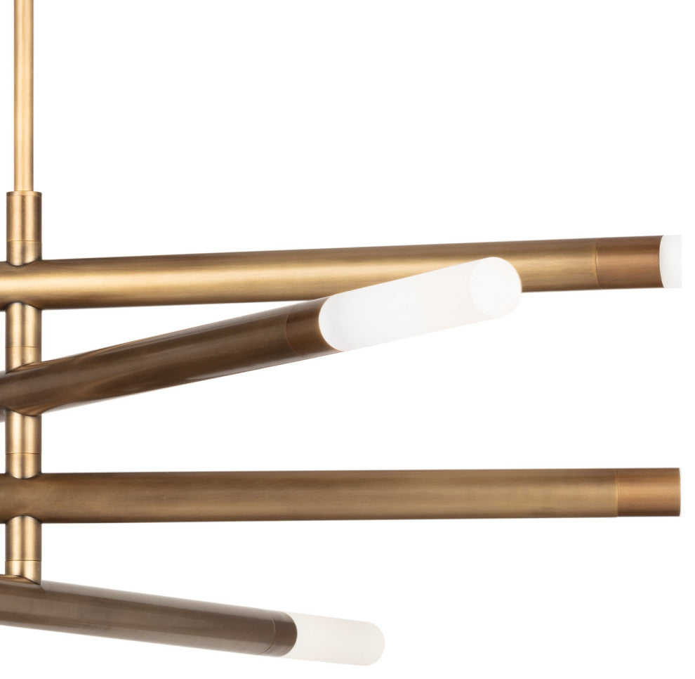 Wick Chandelier, Natural Brass