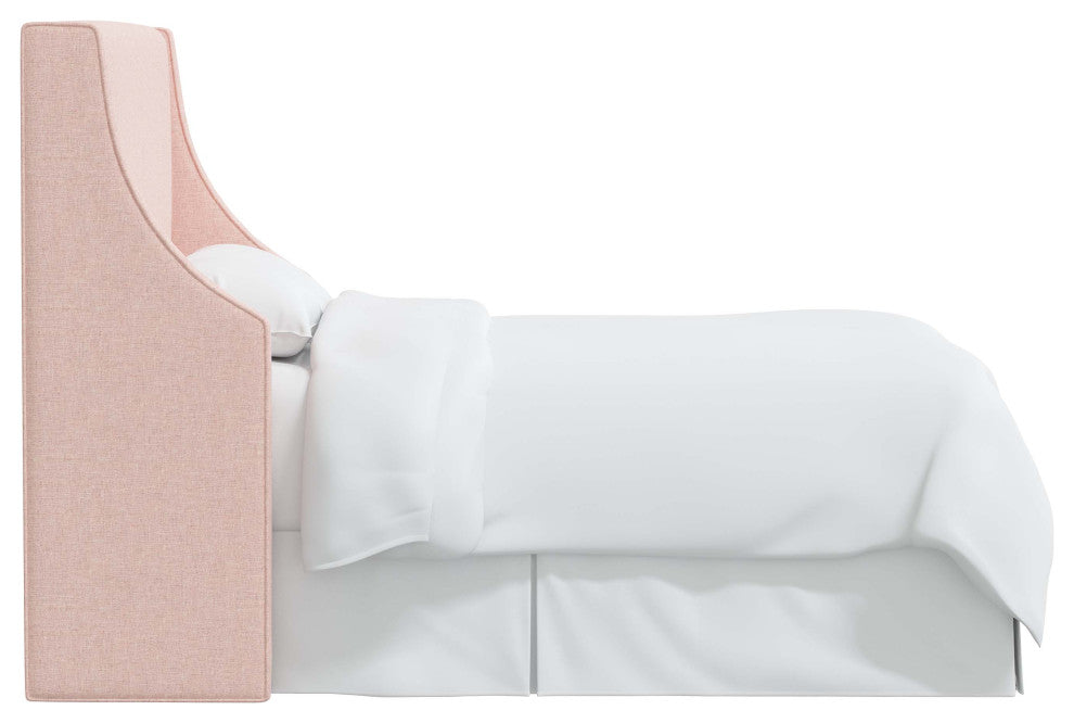 Fully Upholstered Wingback Headboard, Zuma Rosequartz, Queen