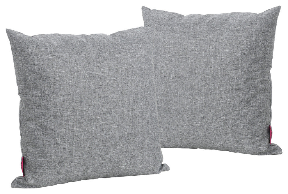 GDF Studio Coronado Outdoor Water Resistant Square Throw Pillow, Gray, Set of 2