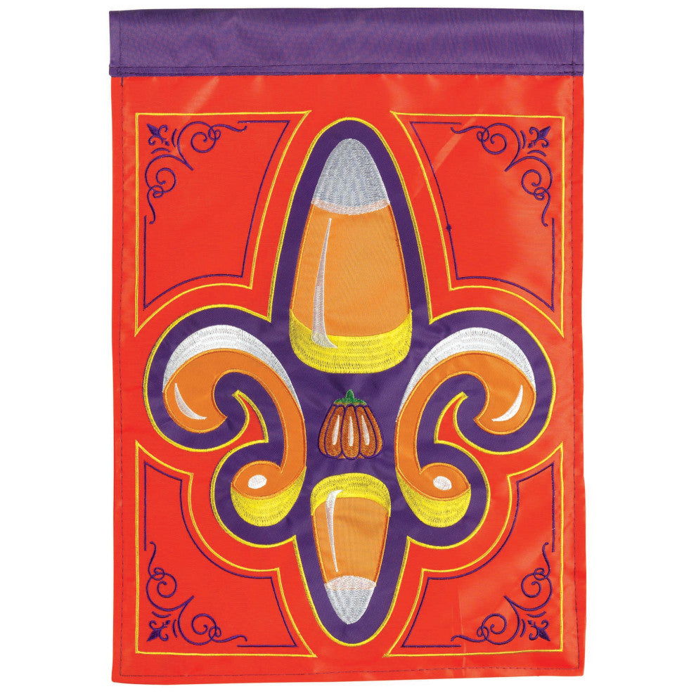 Halloween Fleur De Lis Flag Applique