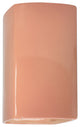 Ambiance Large Rectangle Wall Sconce, Closed, Gloss Blush, E26