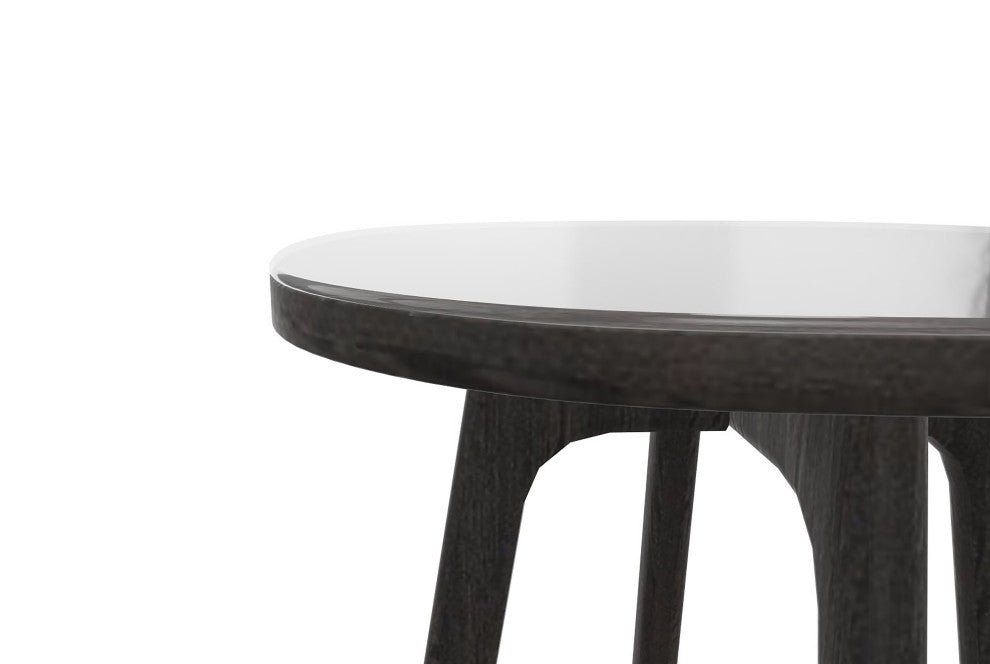 17" Mod Scandi Black Wood End or Side Table