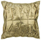 Gold 22"x22" Pillow Cover, Leather & Suede, Solid Color, Stunning Gold