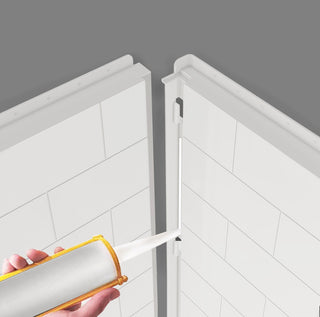 60" x 32" 4-Piece Direct-to-Stud Alcove Shower Wall Kit, White