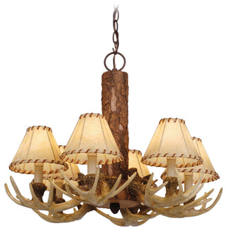 Vaxcel Lighting CH33006 Lodge 6 Light Chandelier - Noachian Stone