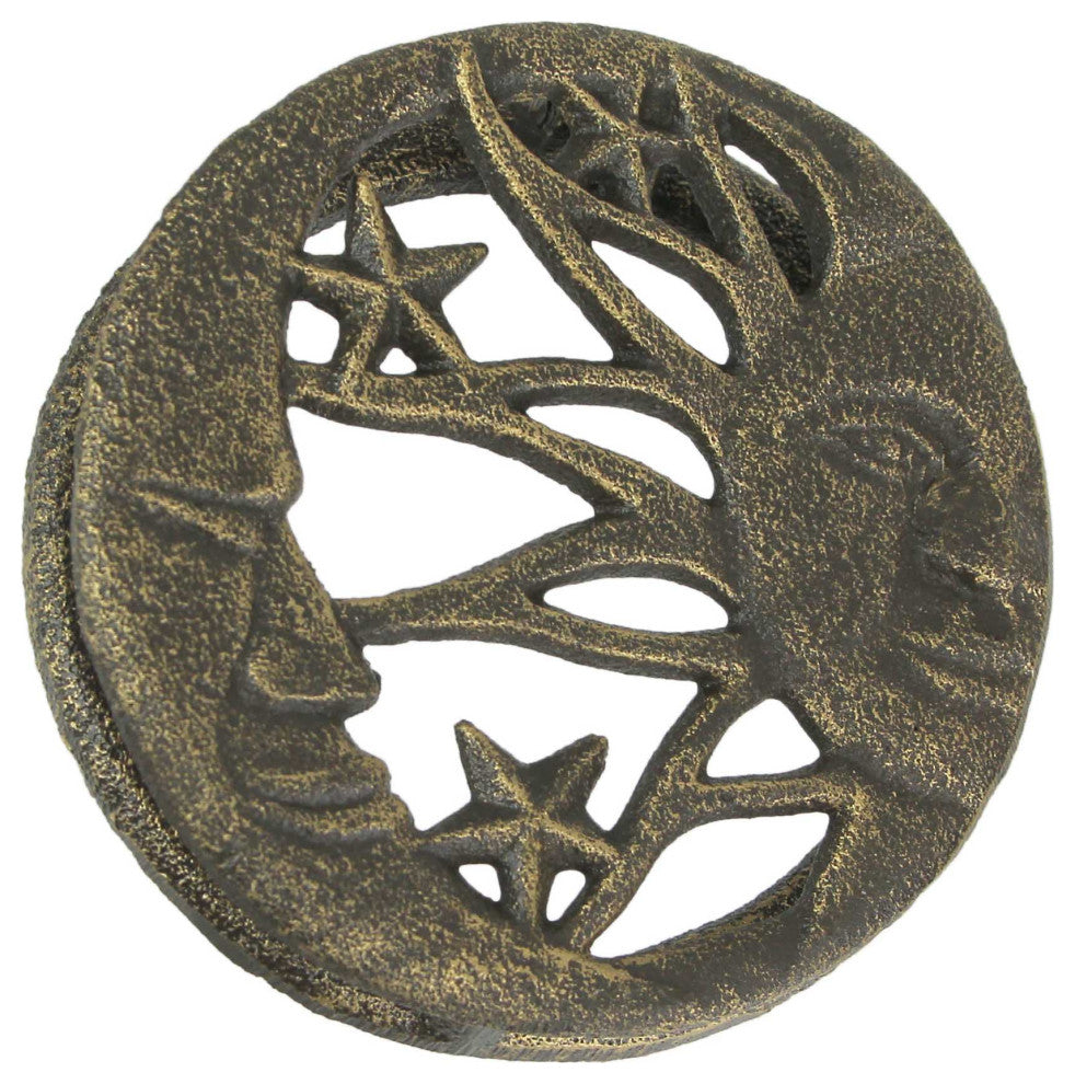 Bronze Cast Iron Decorative Sun Moon Stars Door Knocker Rustic Home Decor