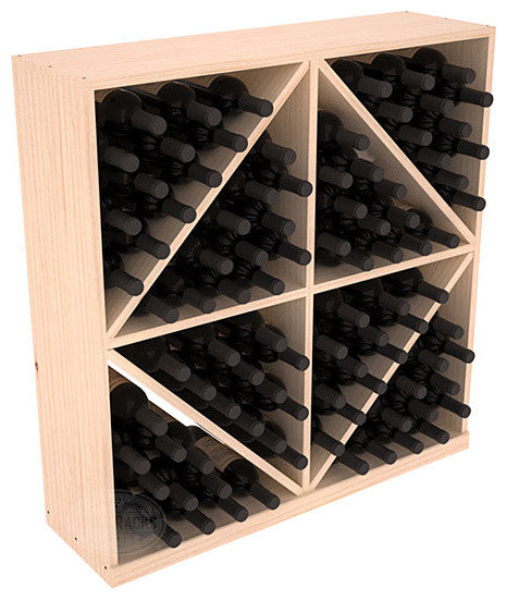 Solid Diamond Wine Storage Bin, Pine, Satin Finish