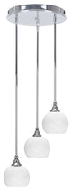 Empire 3-Light Cluster Pendalier, Chrome/White Marble