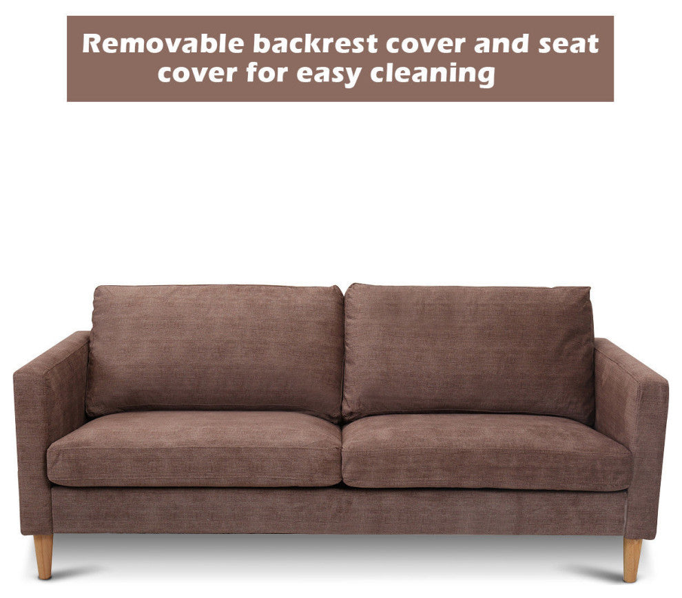 Costway Modern Fabric Couch Sofa Love Seat Upholstered Bed Lounge 2-Seater New