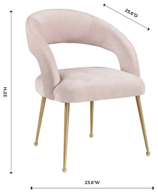 Rocco Blush Velvet Dining Chair - Blush