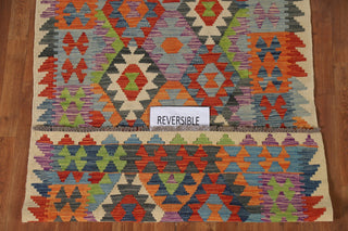 Geometric Kilim Oriental Wool Rug 4x6