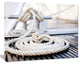 White Nautical Mooring Rope, Modern Landscape Canvas Art, 20"x12"