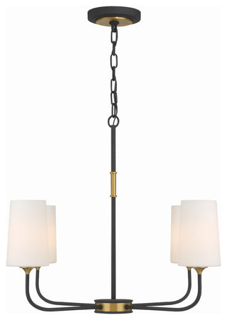 Niles 4-Light Black Forged/Modern Gold Chandelier