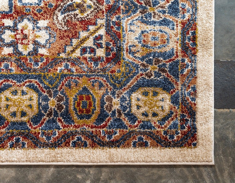 Traditional Ulla 9'x12' Rectangle Ivory Area Rug