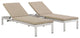 Shore 3-Piece Outdoor Patio Aluminum Chaise with Cushions