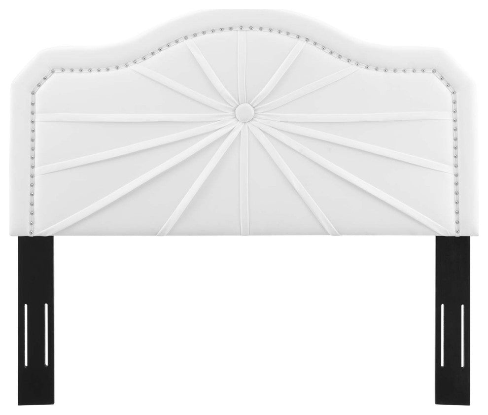 Headboard, King Size, Velvet, White, Modern Contemporary, Bedroom Master Suite