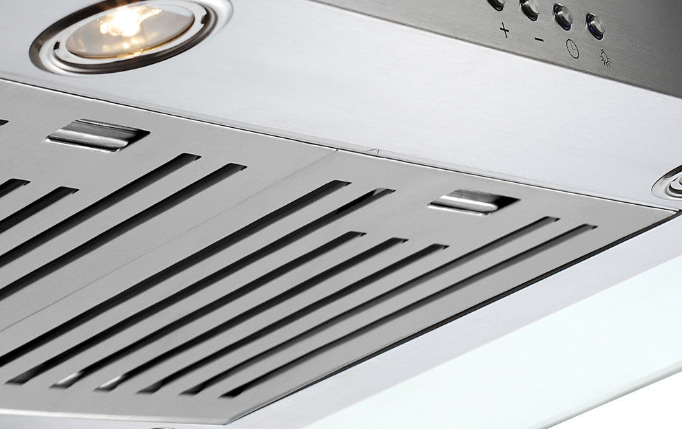 Tornado II Glass and Stainless Steel Wall-Mounted Range Hood, 36"