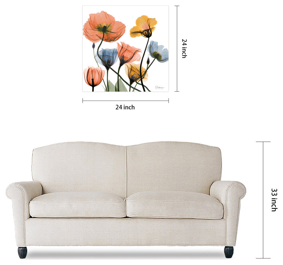 "Flowers and Ferns"Frameless Free Floating Panel Graphic Wall Art, 24"x24"